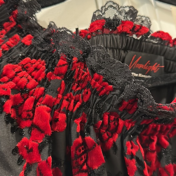 The Kooples moonlight sheet velvet sparkly lace trim top size 1 - Picture 5 of 9